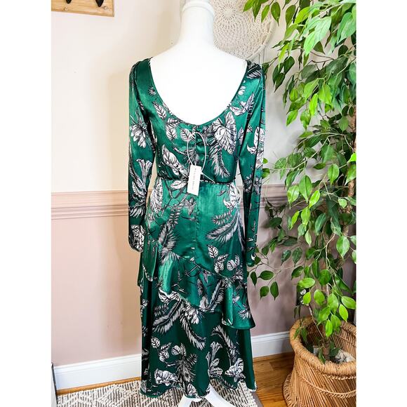 Marchesa Notte Asymmetric Green NWT size 0 - Picture 7 of 12